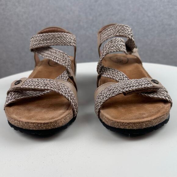 Taos Trulie Sandal US 8-8.5 | EU 39 Stone Woven Leather Strappy Adjustable New - Picture 9 of 15